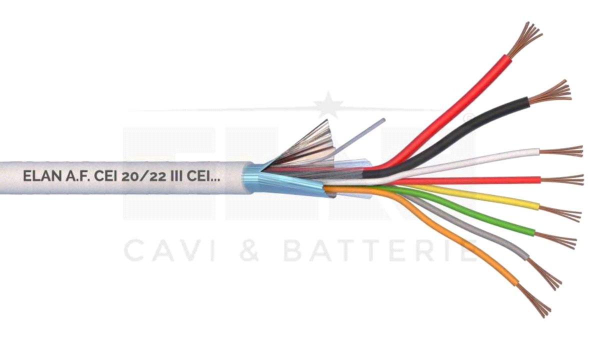 CAVO ALLARME SCHERMATO 2X0,50 + 6X0,22 100 mt