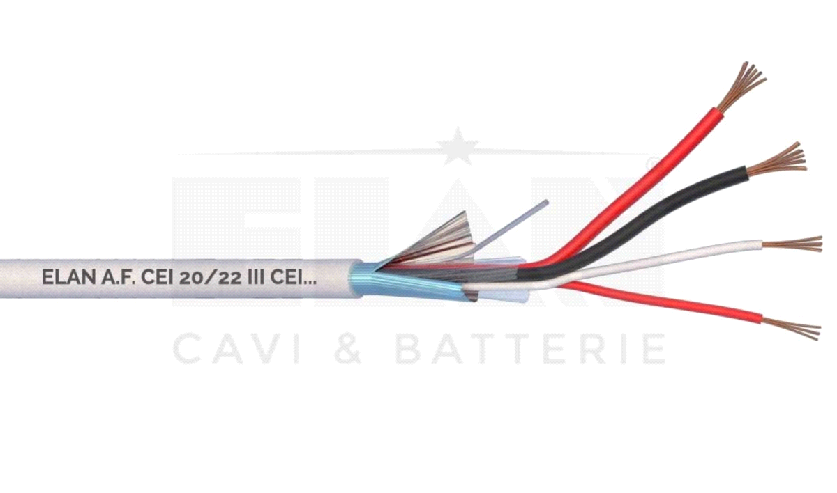CAVO ALLARME SCHERMATO 2X0,50 + 2X0,22 100 mt