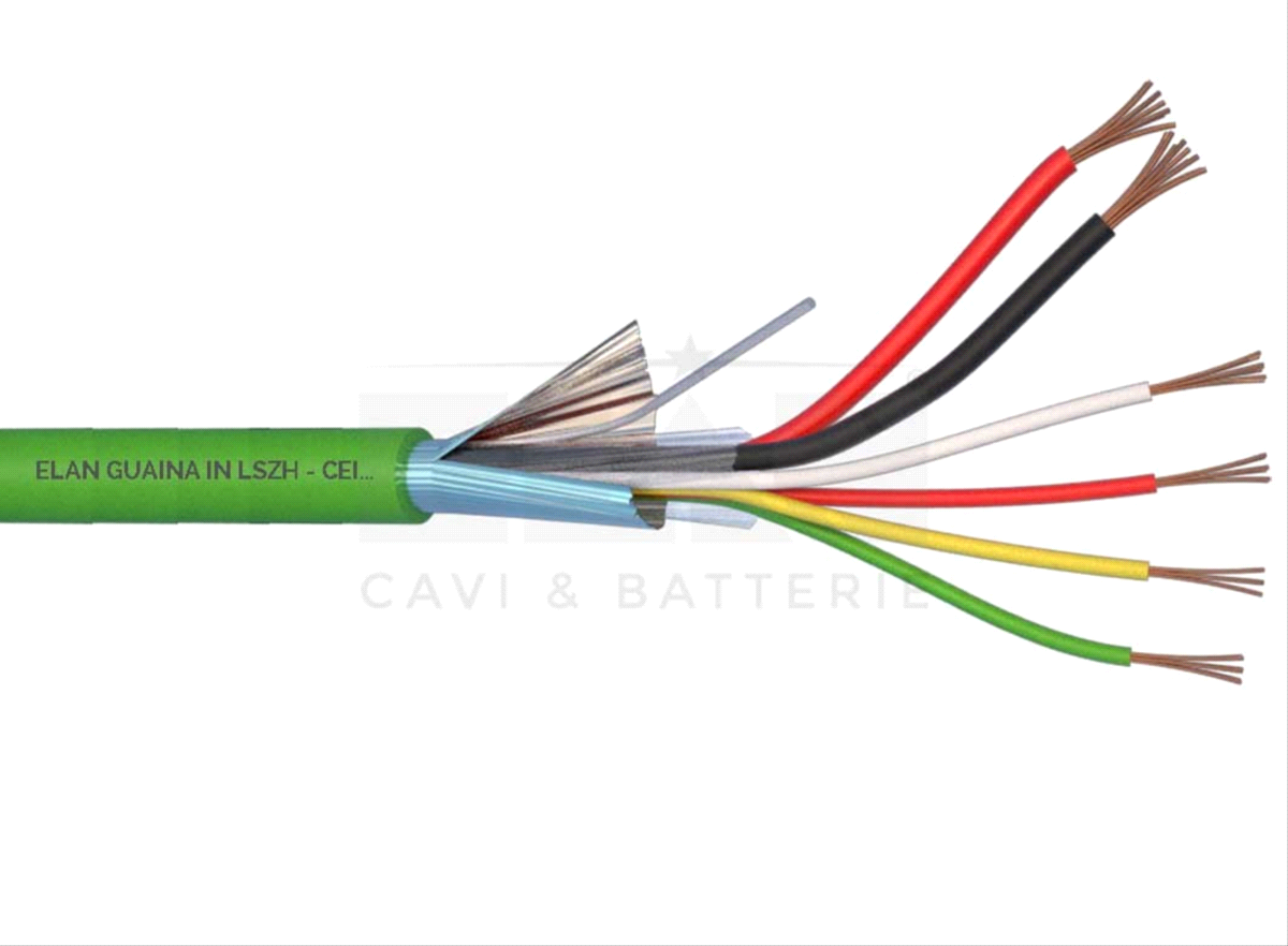 CAVO ALLARME SCHERMATO 2X0,50+4X0,22 LSZH 100 MT