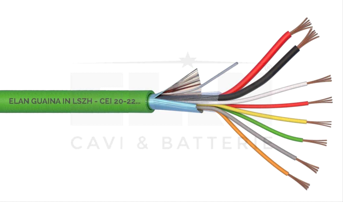 CAVO ALLARME SCHERMATO 2X0,75+6X0,22 LSZH 100 MT