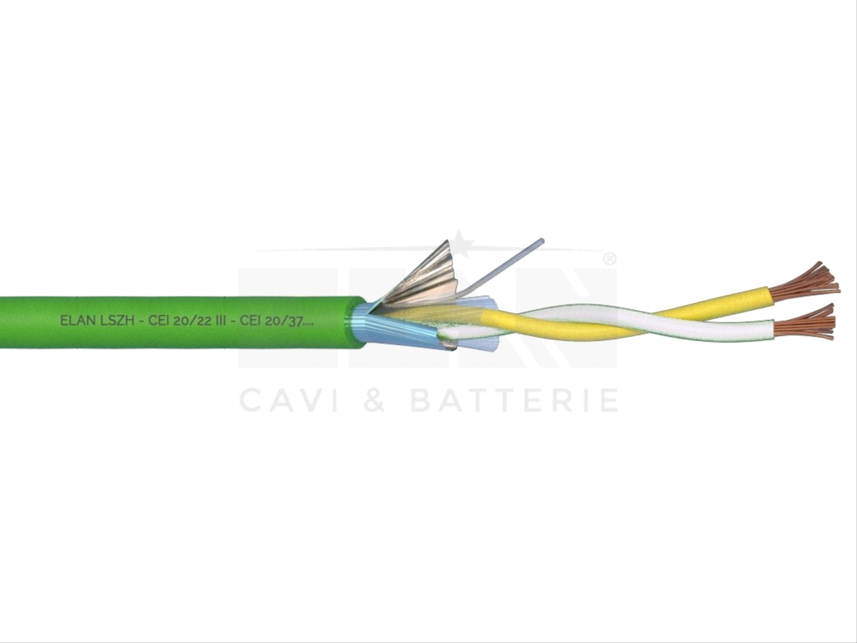CAVO ALLARME TWISTATO SCHERMATO 2X1,00 LSZH 100 MT