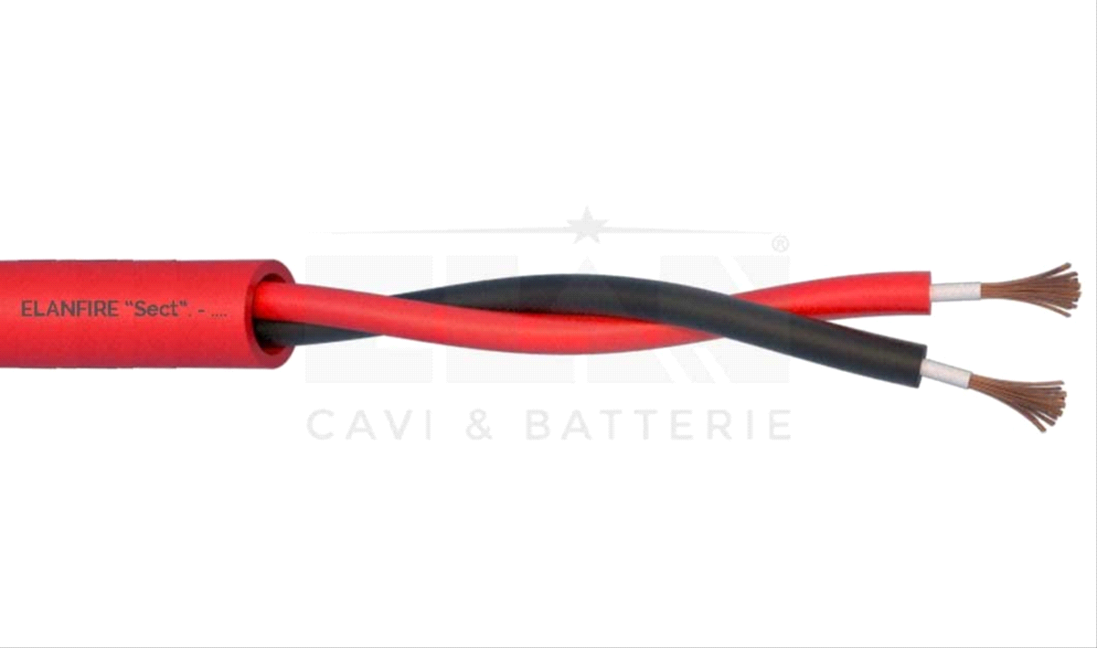 CAVO ANTINCENDIO ELANFIRE TWISTATO NON SCHERMATO 2X1,50 100 MT