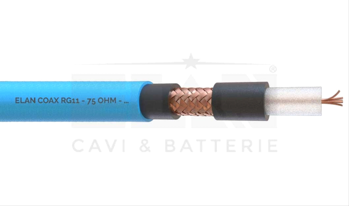 CAVO COASSIALE DOPPIA GUAINA RG11 MIL C17 75 OHM Ø 11,9 BOBINA 1 KM