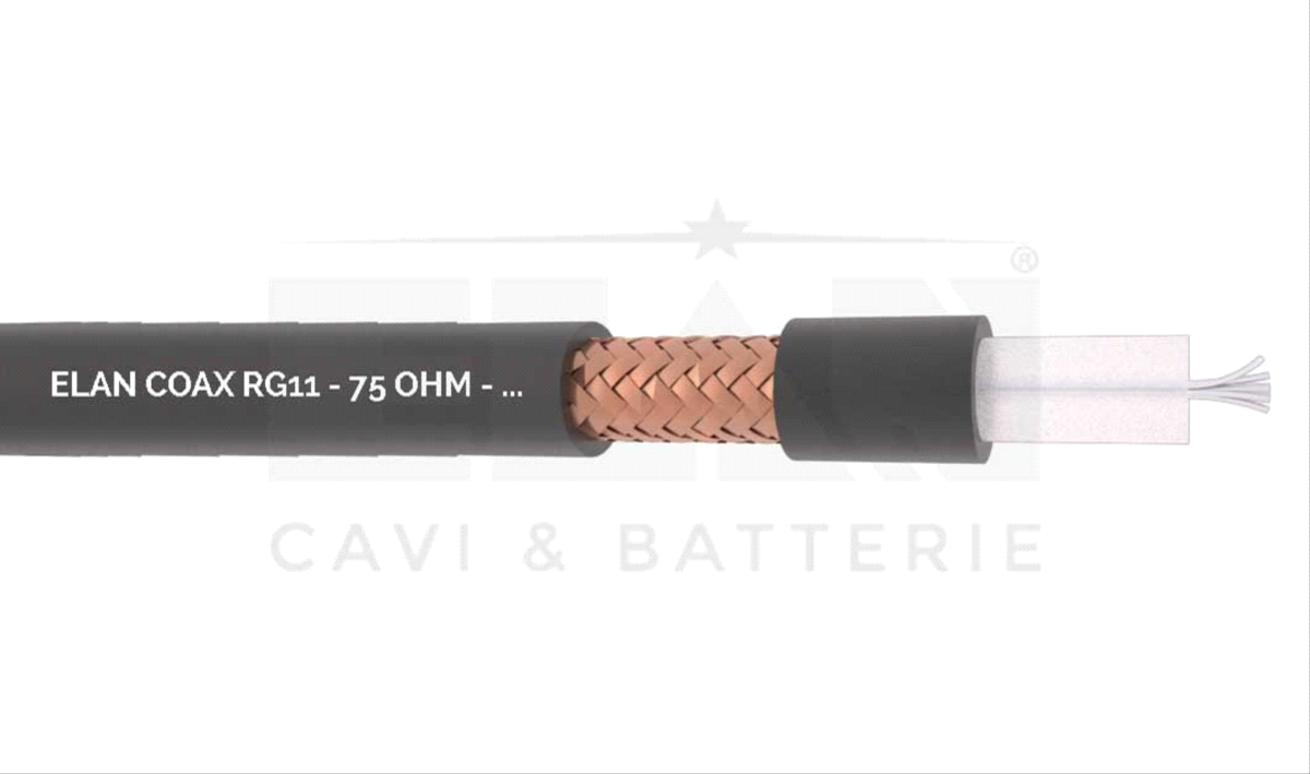 CAVO COASSIALE RG11 MIL C17 75 OHM Ø 10,3 BOBINA 500 MT