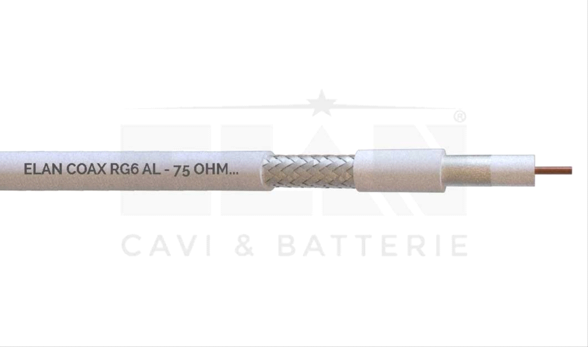 CAVO COASSIALE RG6 AL 75 OHM Ø 6,8 BOBINA 1 KM