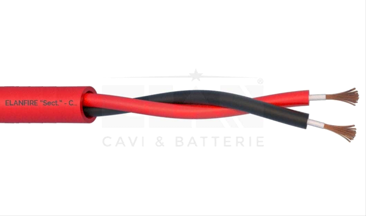 CAVO INCENDIO ELANFIRE TWISTATO NON SCHERMATO 2X1,00 100 MT