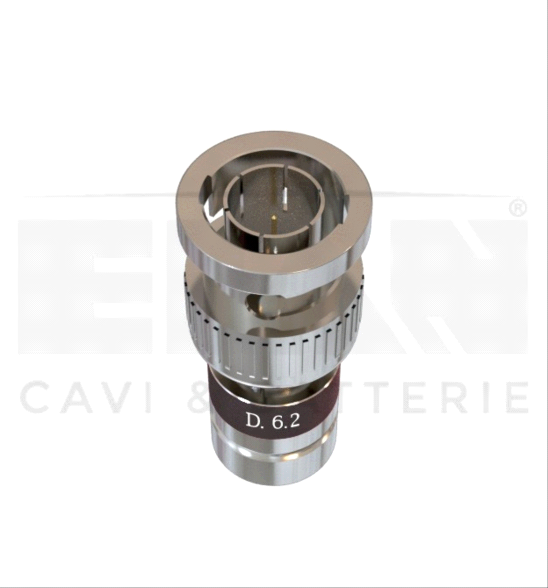 Connettore BNC nickel a compressione RG59-KX6 Ø 6,2