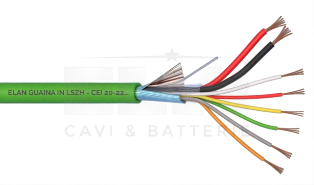 CAVO ALLARME SCHERMATO 2X0,75+6X0,22 LSZH 100 MT