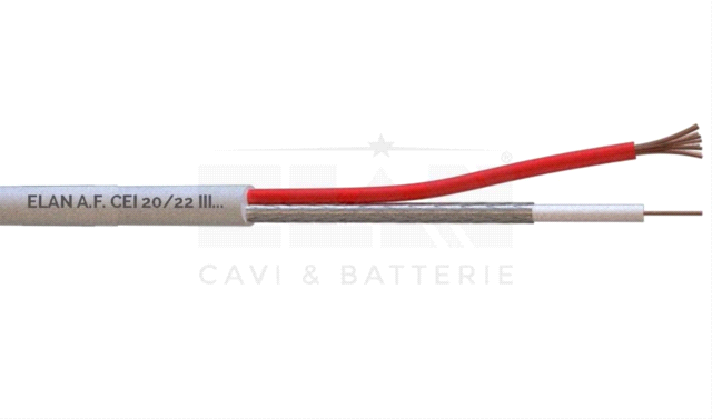 CAVO COASSIALE COMPOSTO TVCC MCX 75 OHM +1X0,50 Ø 4,2 MATASSA 100 MT