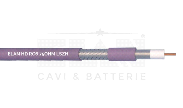 CAVO COASSIALE HD RG6 75 OHM LSZH Ø 6,8 MATASSA 100 MT
